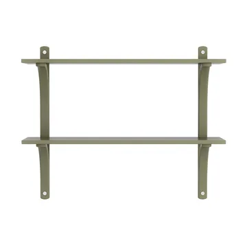 Levi wandplank - Mosgroen-roestvrijstaal,2 planken,90 cm - Swedese