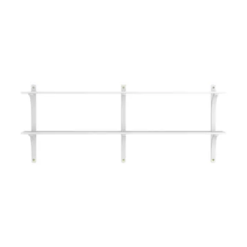 Levi wandplank - Wit essenhout-messing,2 planken,180 cm - Swedese