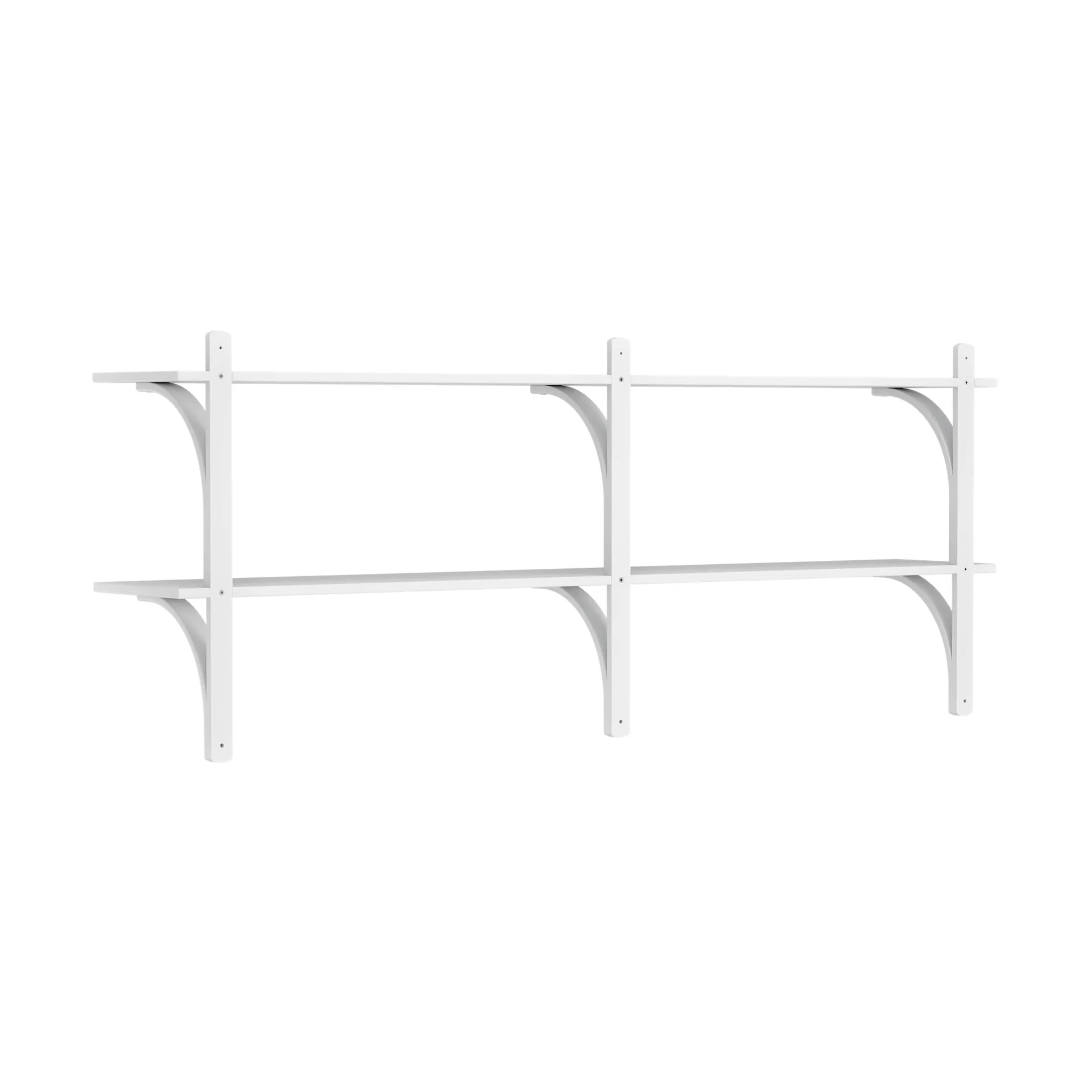 Levi wandplank, Wit essenhout-messing,2 planken,180 cm Swedese