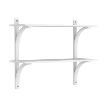 Levi wandplank - Wit essenhout-messing,2 planken,90 cm - Swedese