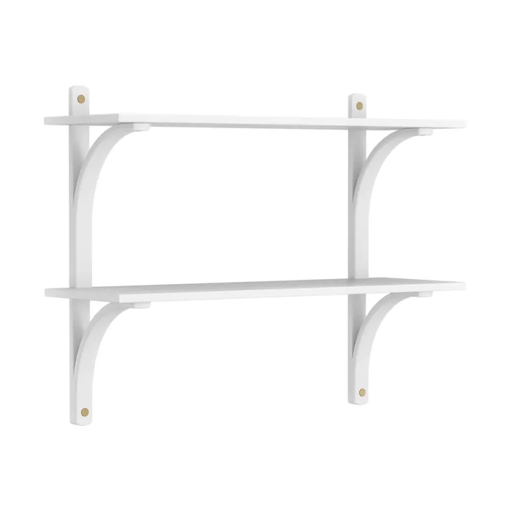 Levi wandplank - Wit essenhout-messing,2 planken,90 cm - Swedese
