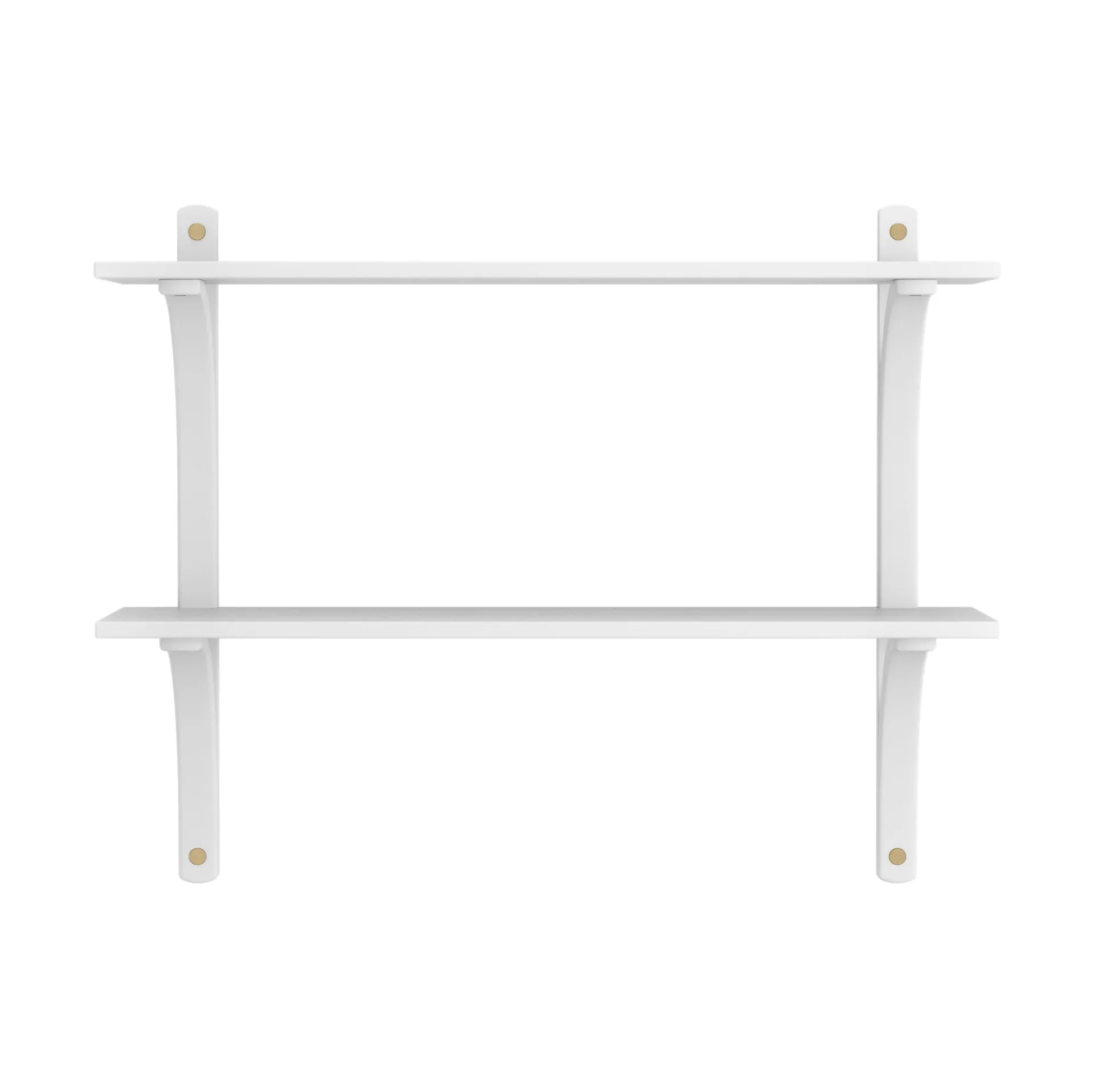 Levi wandplank, Wit essenhout-messing,2 planken,90 cm Swedese