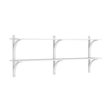 Levi wandplank - Wit essenhout-roestvrijstaal,2 planken,180 cm - Swedese