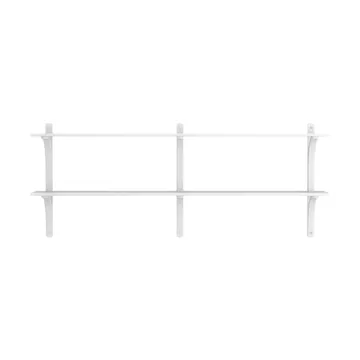 Levi wandplank - Wit essenhout-roestvrijstaal,2 planken,180 cm - Swedese