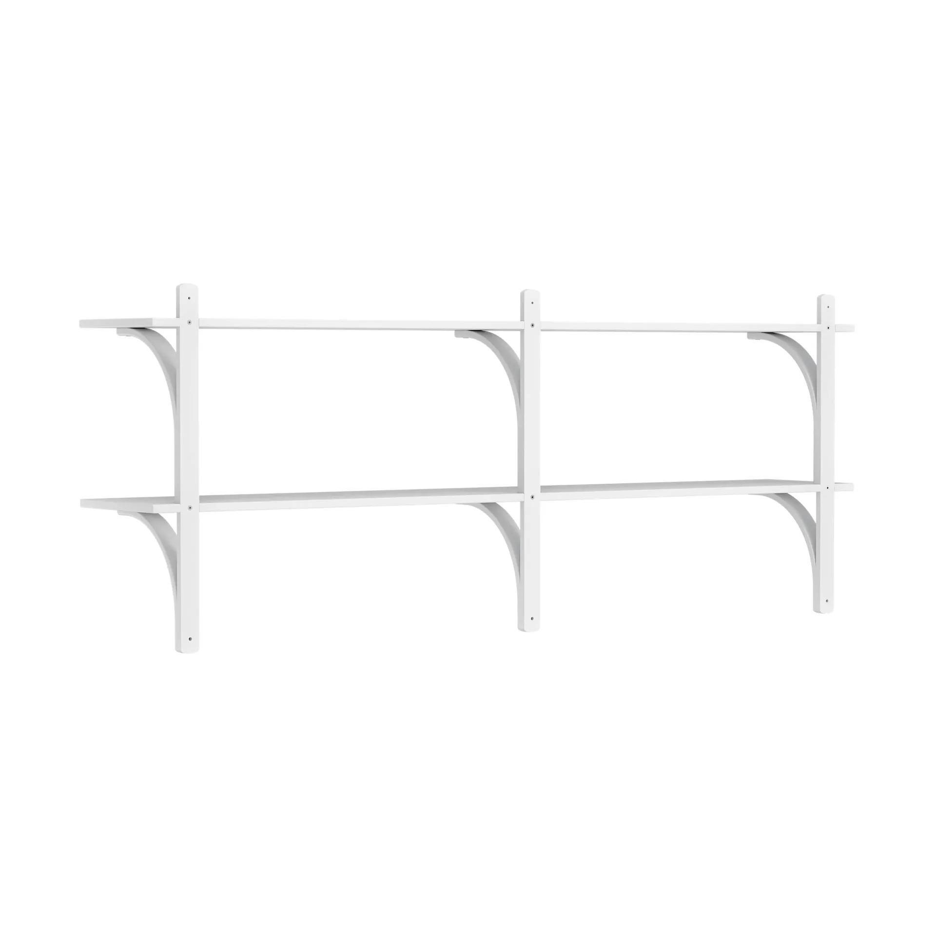 Levi wandplank, Wit essenhout-roestvrijstaal,2 planken,180 cm Swedese