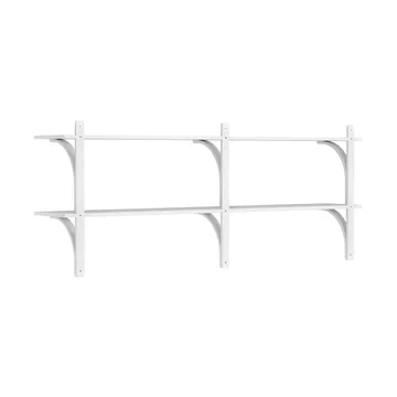 Levi wandplank - Wit essenhout-roestvrijstaal,2 planken,180 cm - Swedese