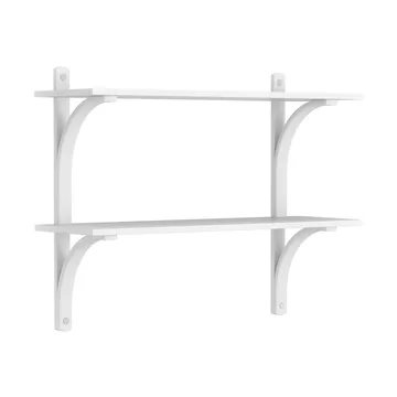 Levi wandplank - Wit essenhout-roestvrijstaal,2 planken,90 cm - Swedese
