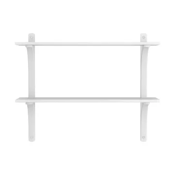 Levi wandplank - Wit essenhout-roestvrijstaal,2 planken,90 cm - Swedese