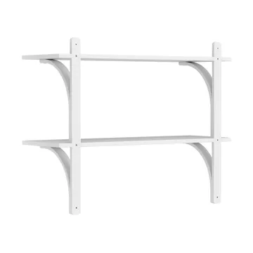 Levi wandplank - Wit essenhout-roestvrijstaal,2 planken,90 cm - Swedese