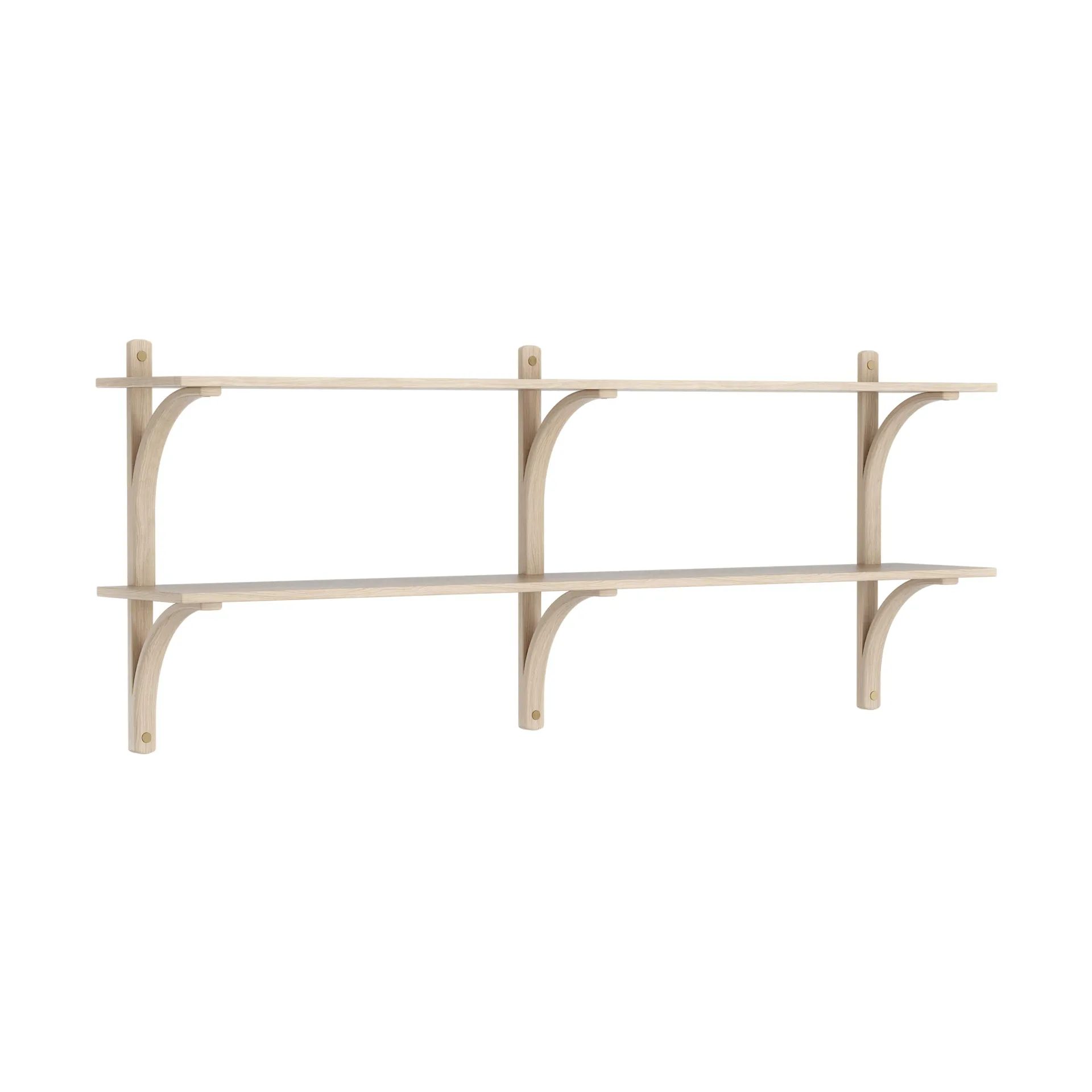 Levi wandplank, Witgepigmenteerd eiken-messing,2 planken,180 cm Swedese