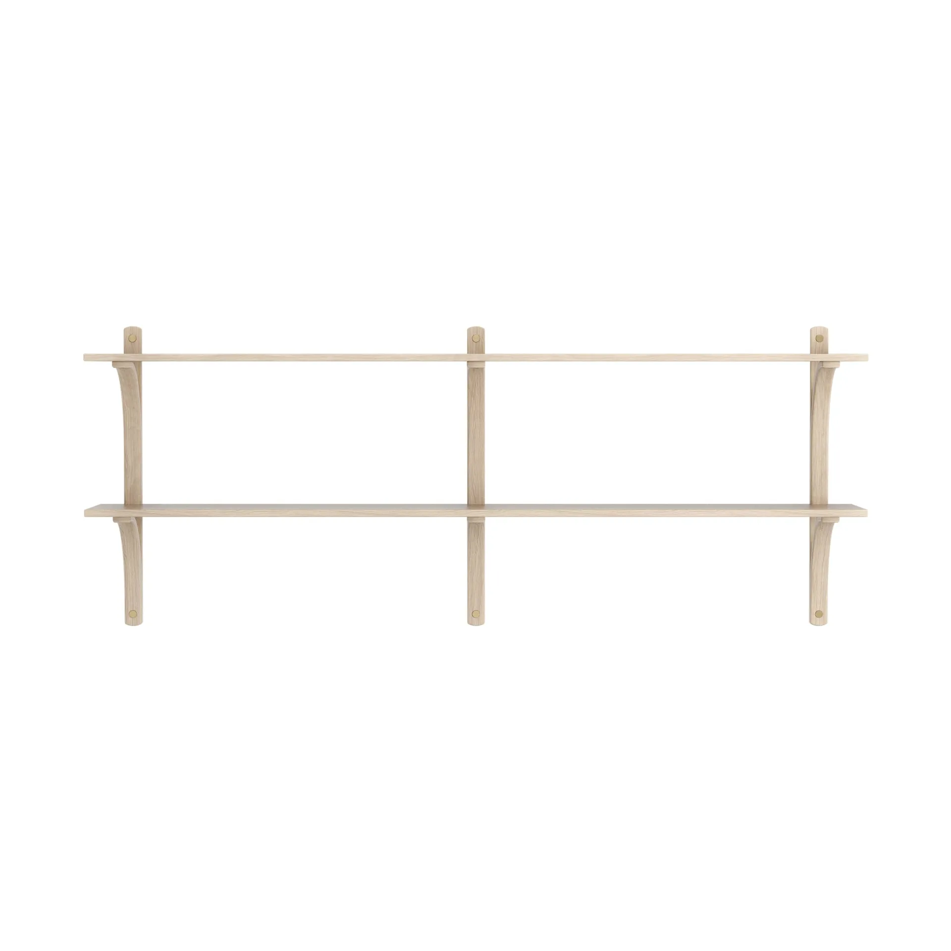 Levi wandplank, Witgepigmenteerd eiken-messing,2 planken,180 cm Swedese