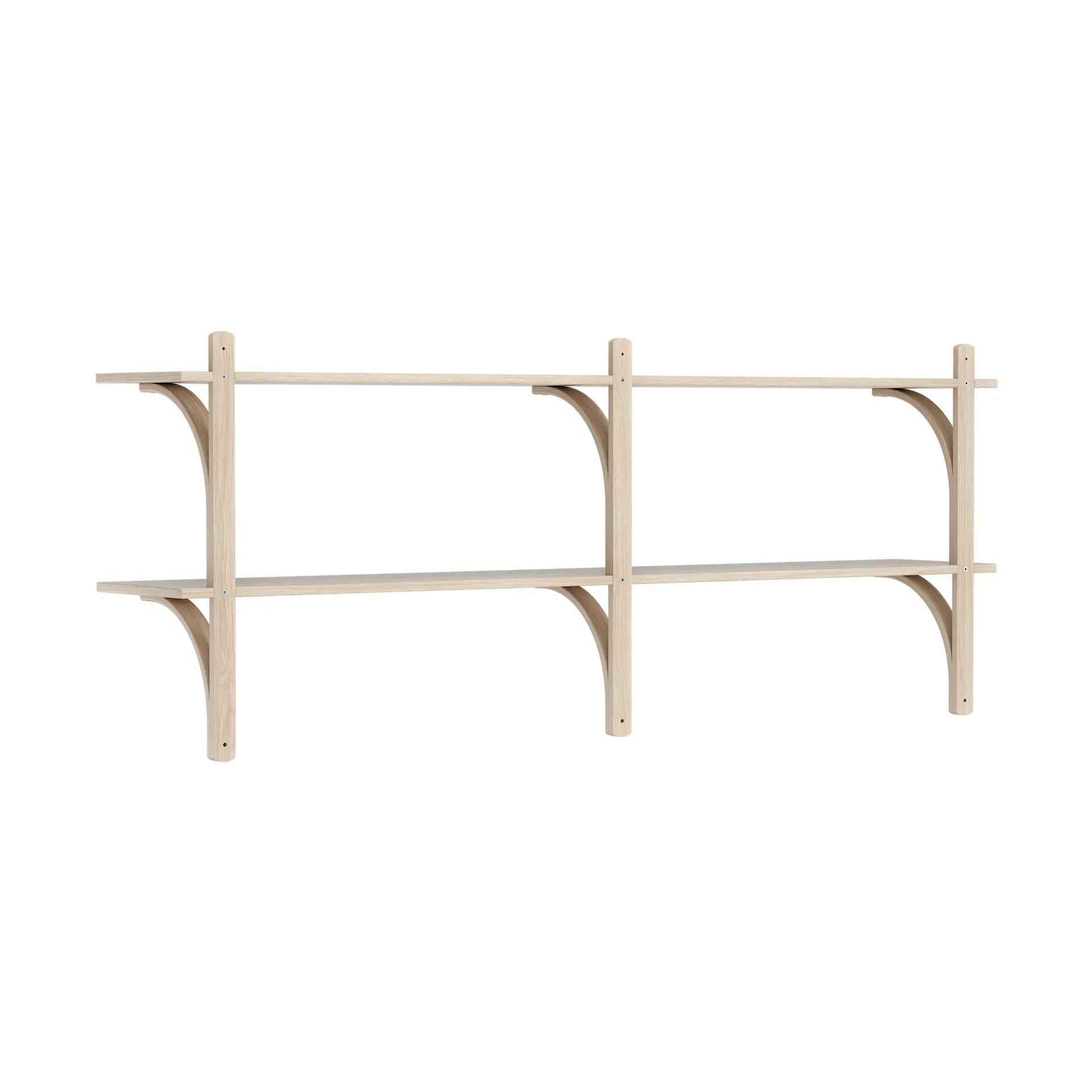 Levi wandplank, Witgepigmenteerd eiken-messing,2 planken,180 cm Swedese