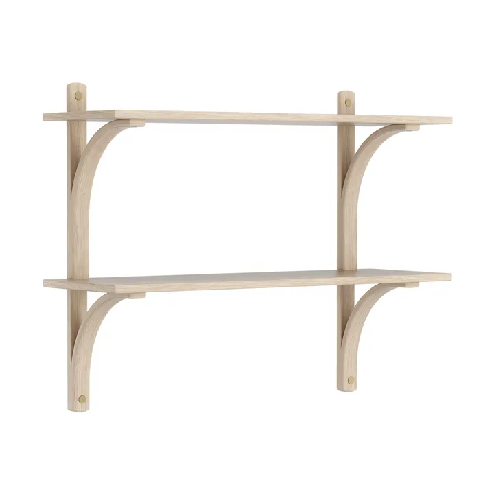 Levi wandplank - Witgepigmenteerd eiken-messing,2 planken,90 cm - Swedese