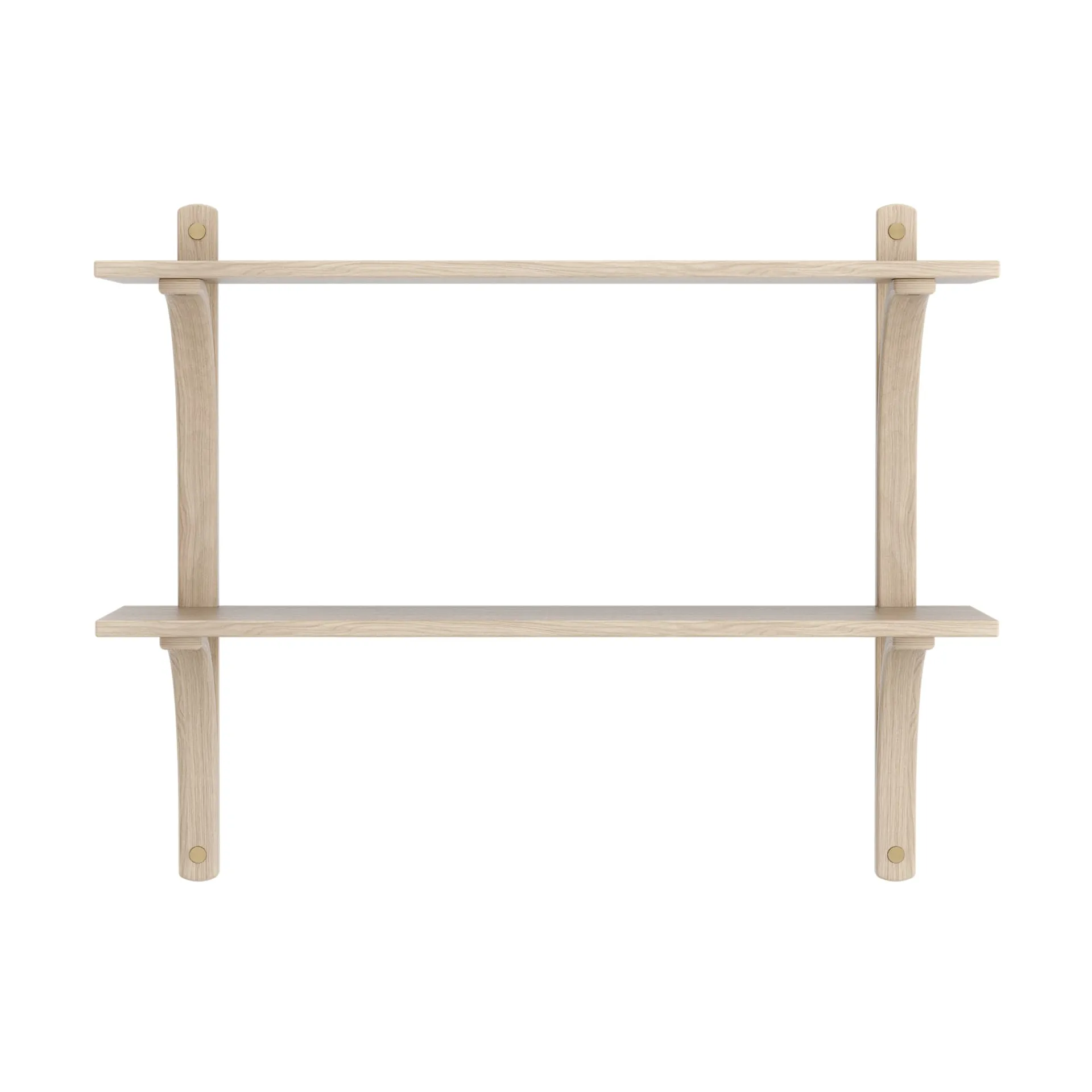 Levi wandplank, Witgepigmenteerd eiken-messing,2 planken,90 cm Swedese