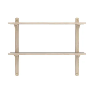 Levi wandplank - Witgepigmenteerd eiken-messing,2 planken,90 cm - Swedese