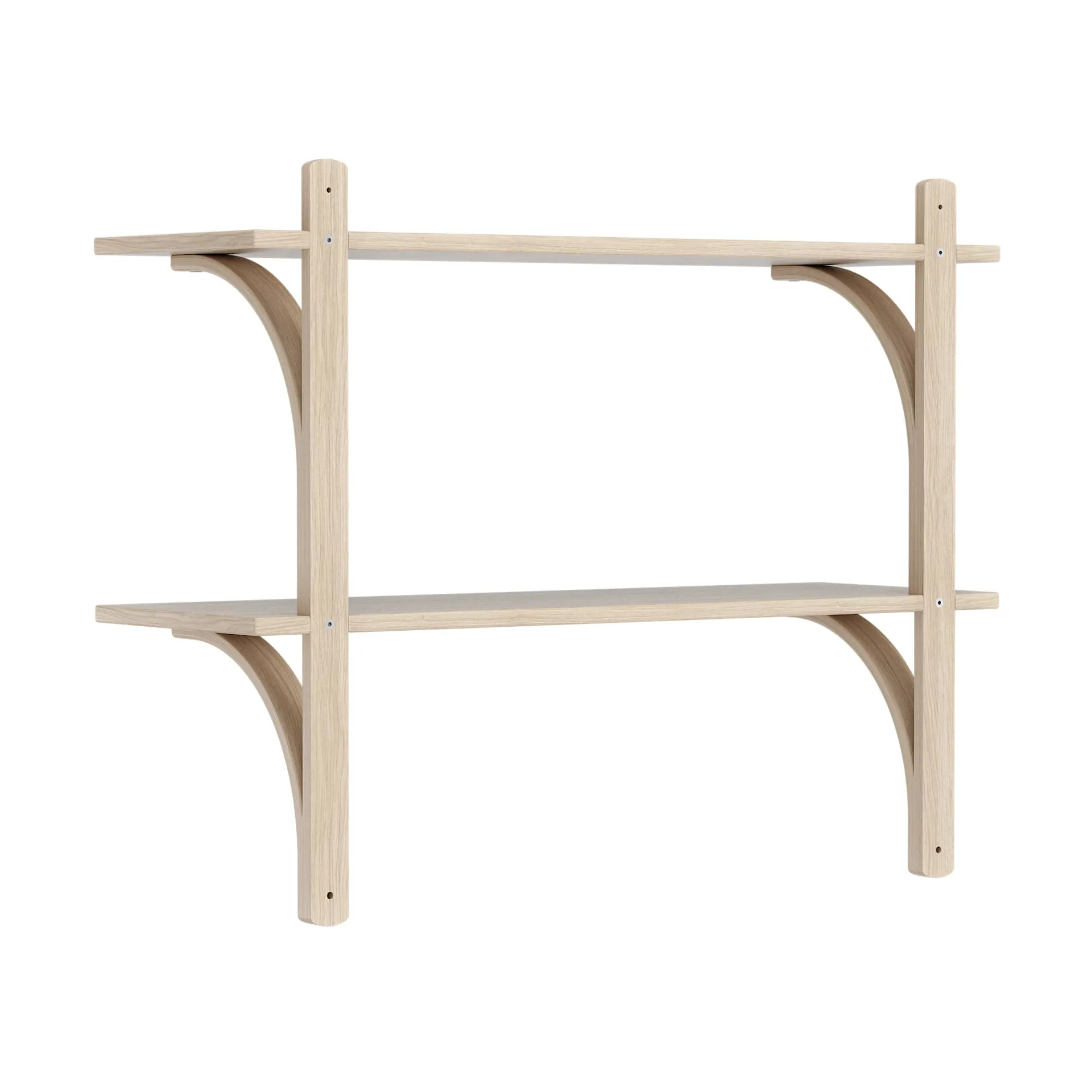 Levi wandplank, Witgepigmenteerd eiken-messing,2 planken,90 cm Swedese