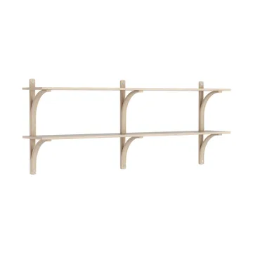 Levi wandplank - Witgepigmenteerd eiken-roestvrijstaal,2 planken,180 cm - Swedese
