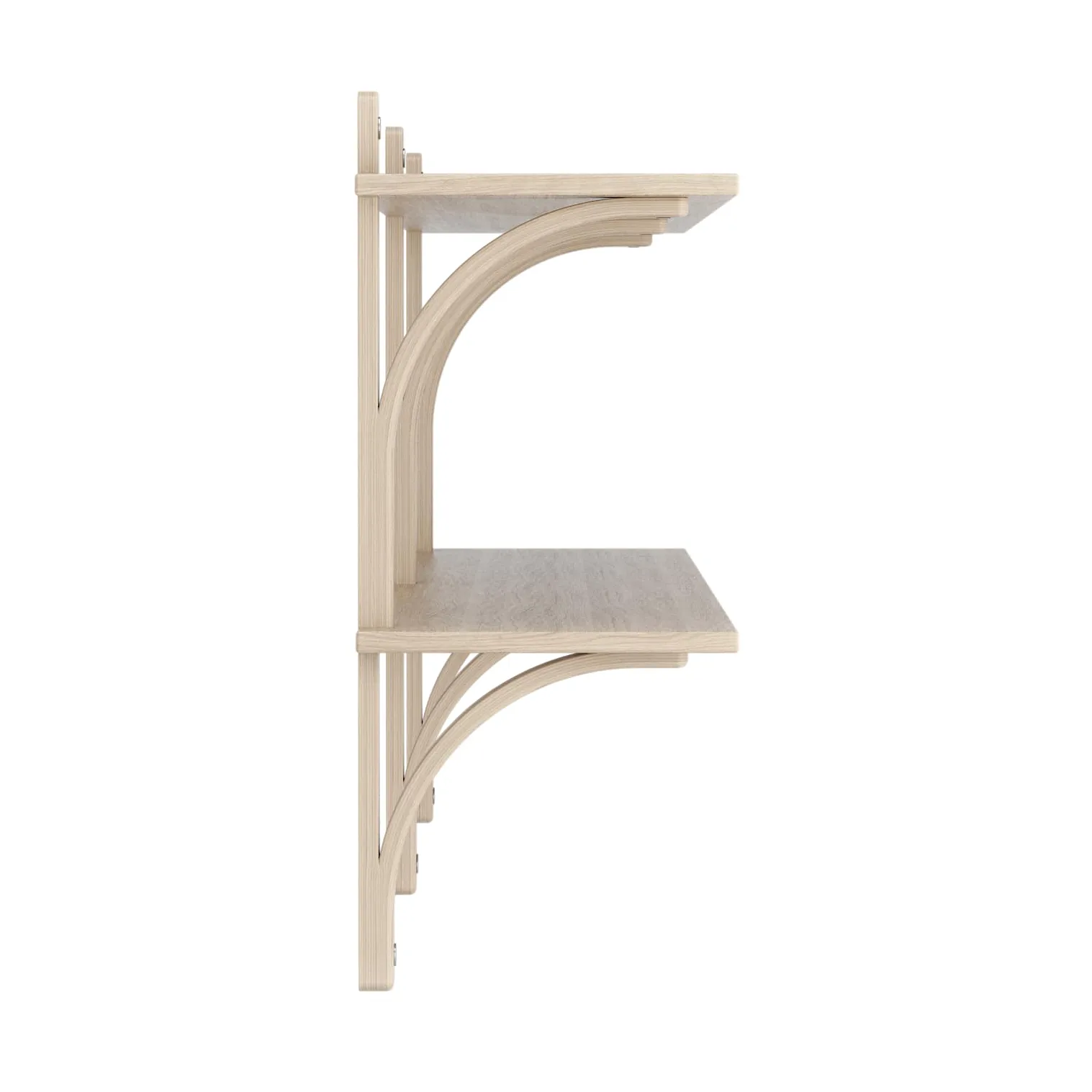 Levi wandplank, Witgepigmenteerd eiken-roestvrijstaal,2 planken,180 cm Swedese