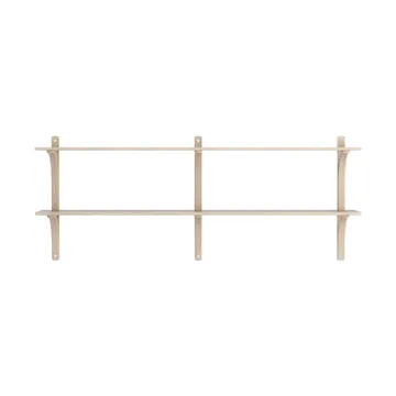 Levi wandplank - Witgepigmenteerd eiken-roestvrijstaal,2 planken,180 cm - Swedese