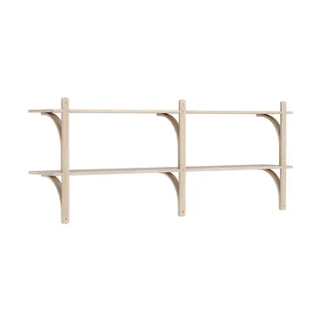 Levi wandplank - Witgepigmenteerd eiken-roestvrijstaal,2 planken,180 cm - Swedese