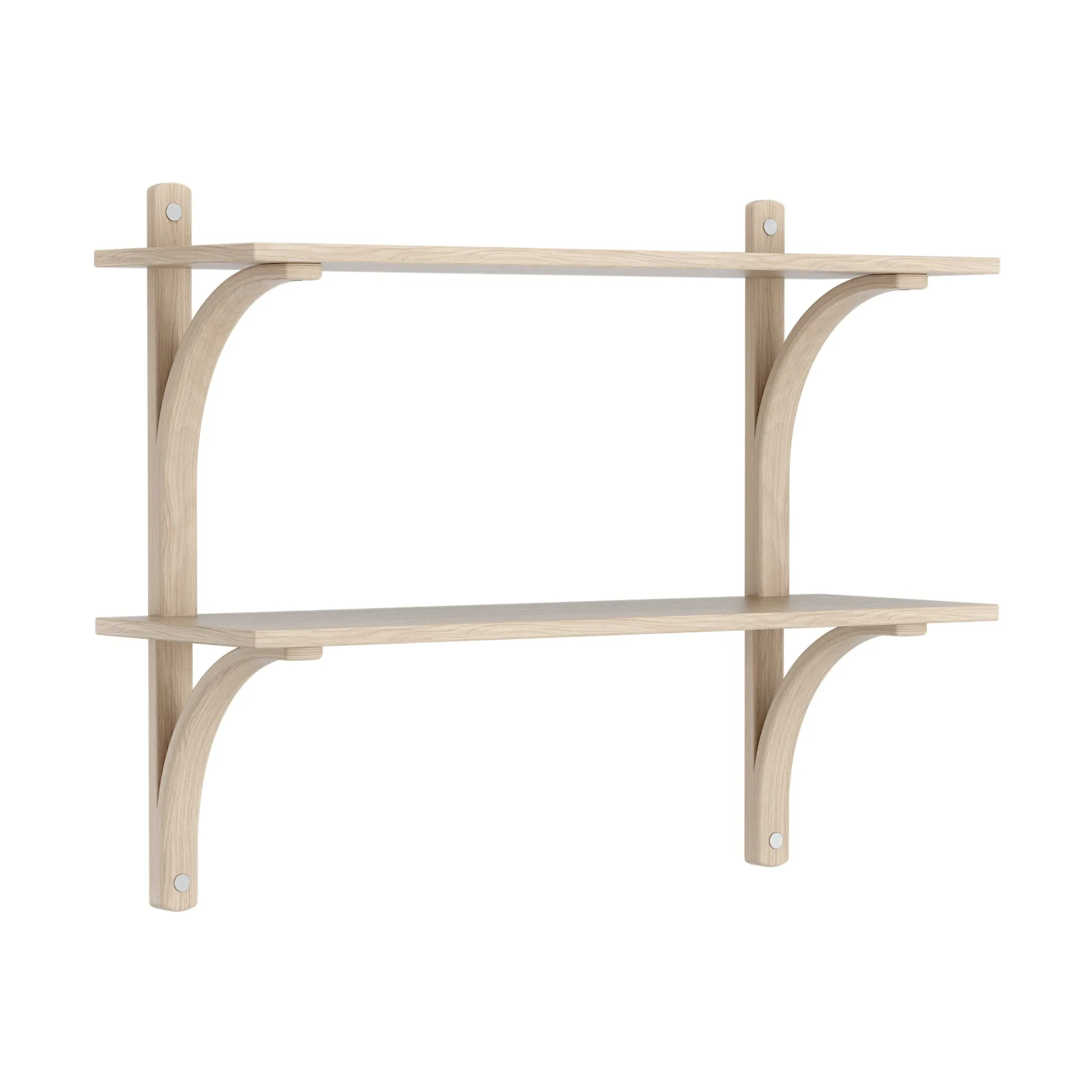 Levi wandplank, Witgepigmenteerd eiken-roestvrijstaal,2 planken,90 cm Swedese