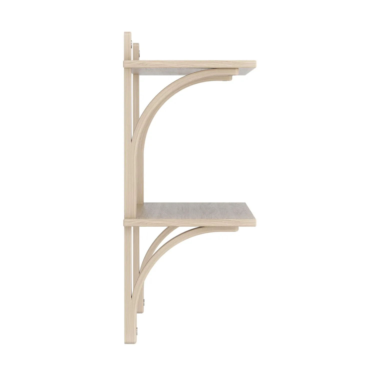 Levi wandplank, Witgepigmenteerd eiken-roestvrijstaal,2 planken,90 cm Swedese