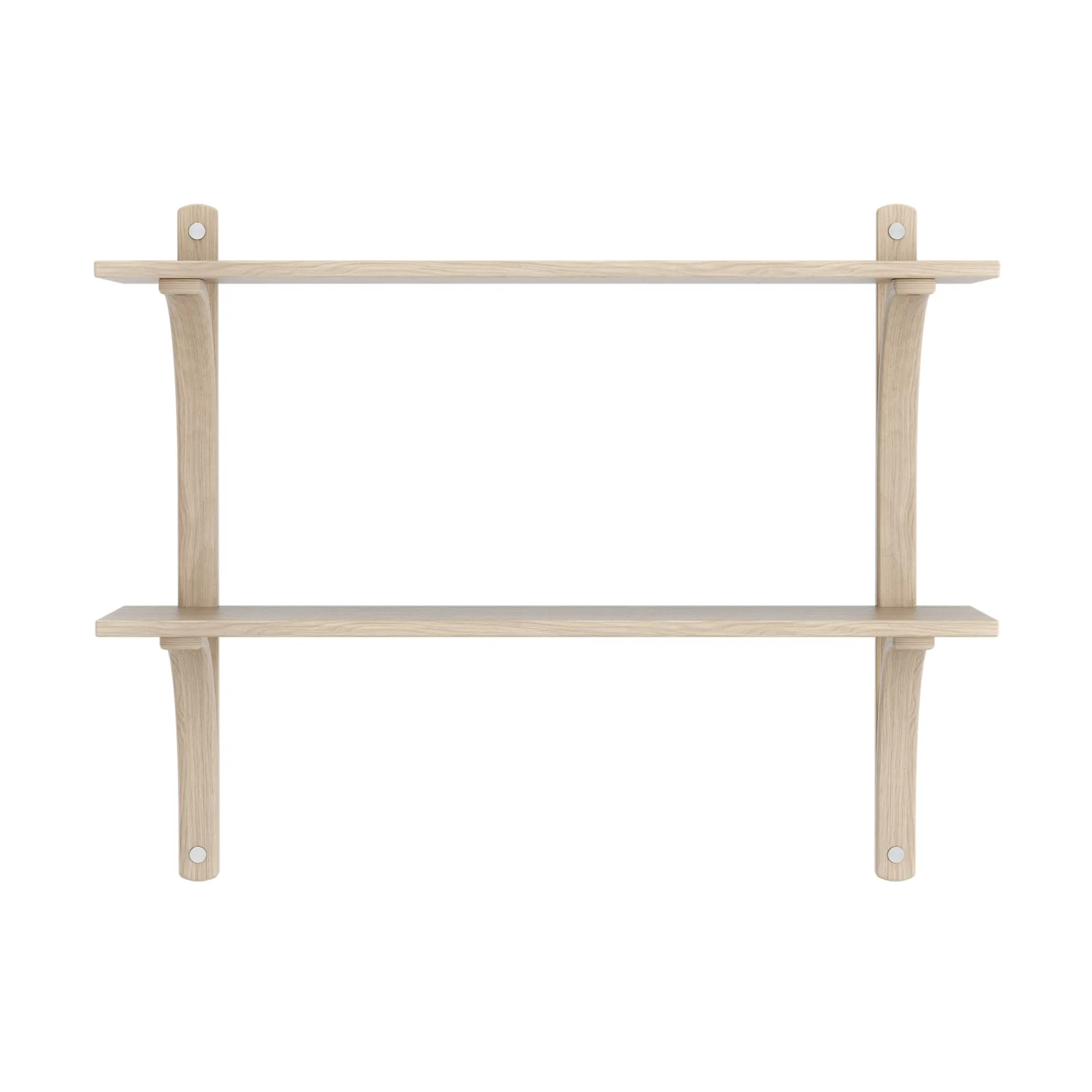 Levi wandplank, Witgepigmenteerd eiken-roestvrijstaal,2 planken,90 cm Swedese