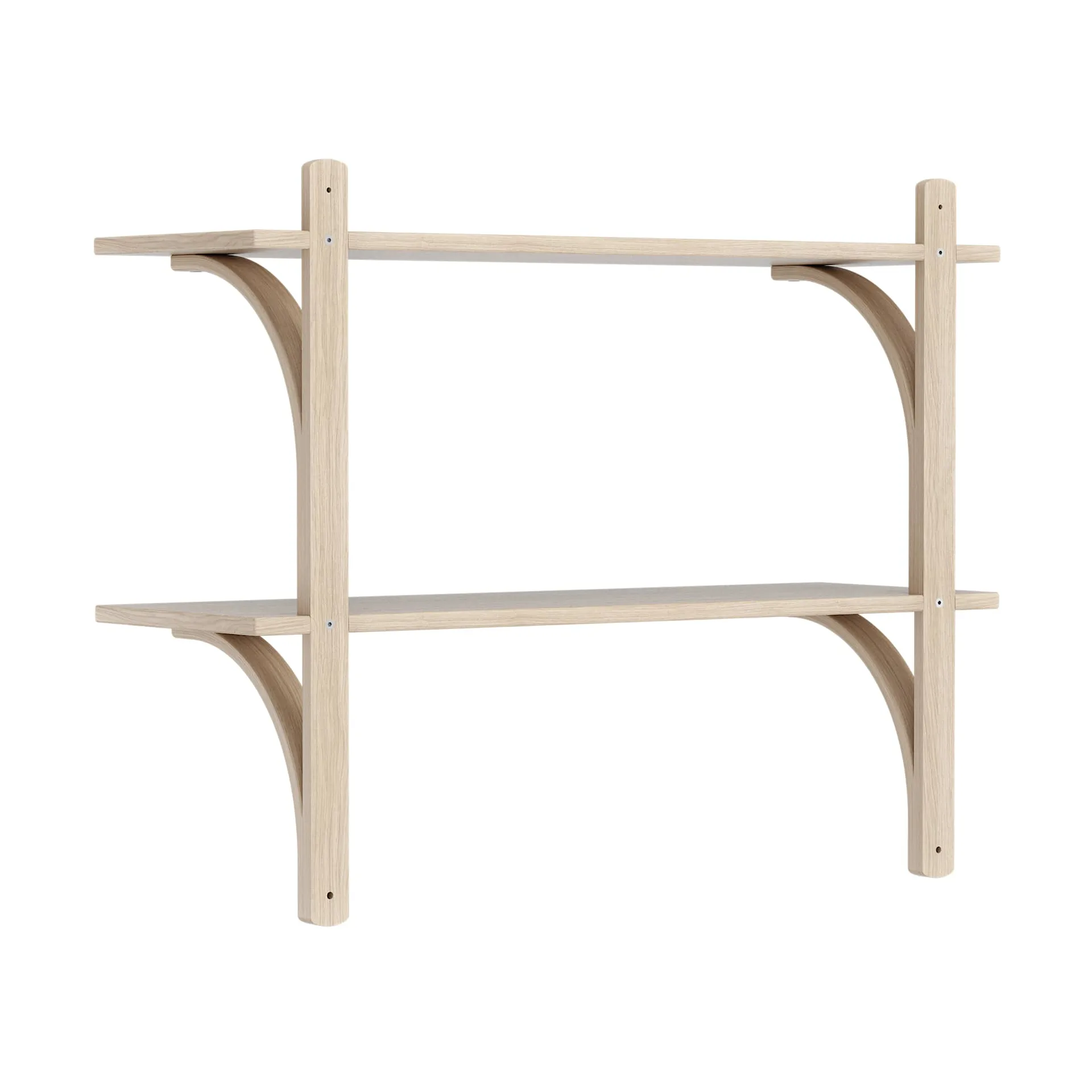 Levi wandplank, Witgepigmenteerd eiken-roestvrijstaal,2 planken,90 cm Swedese