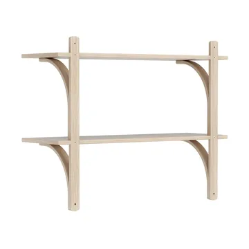 Levi wandplank - Witgepigmenteerd eiken-roestvrijstaal,2 planken,90 cm - Swedese