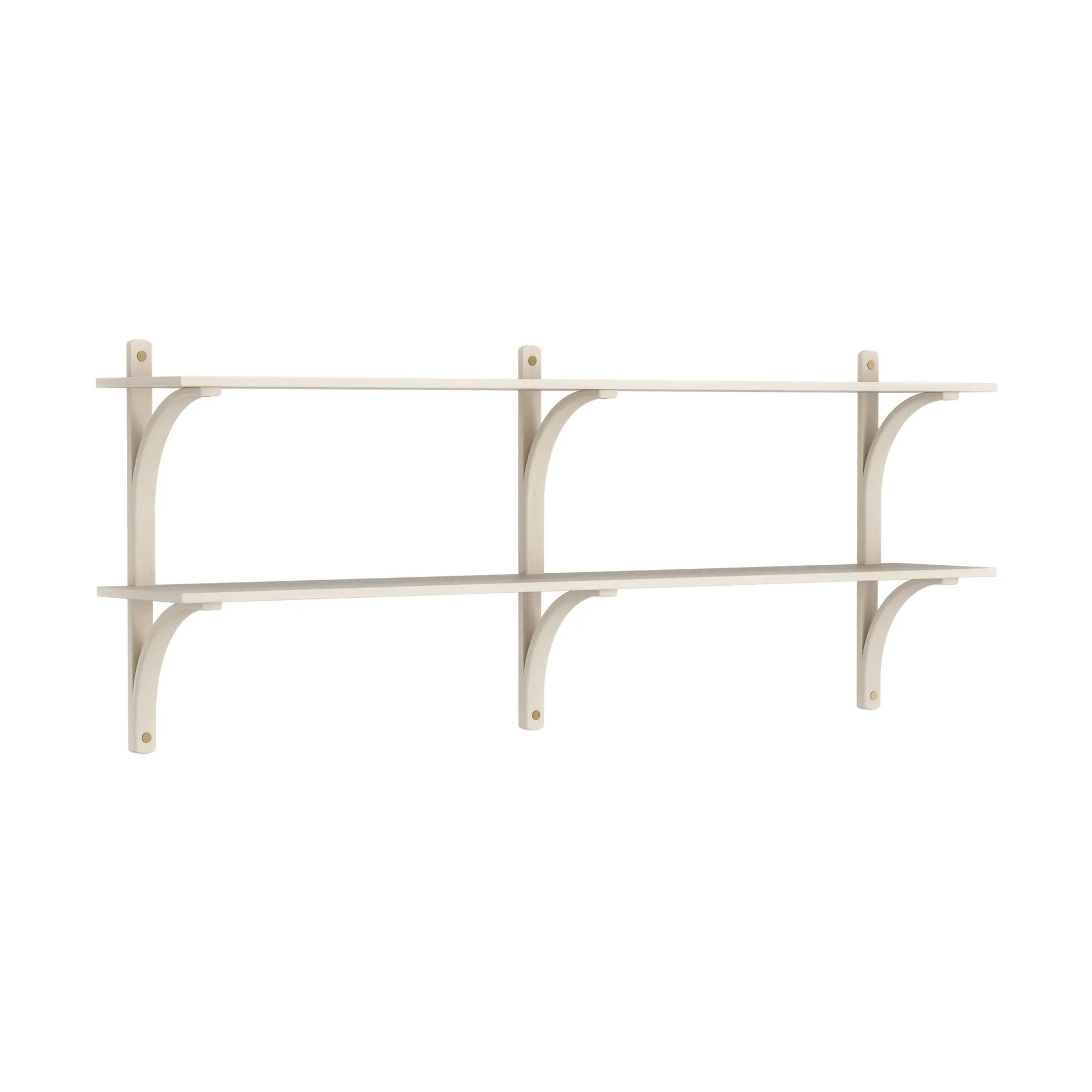 Levi wandplank, Witgepigmenteerd essenhout-messing,2 planken,180 cm Swedese
