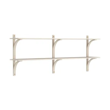 Levi wandplank - Witgepigmenteerd essenhout-messing,2 planken,180 cm - Swedese