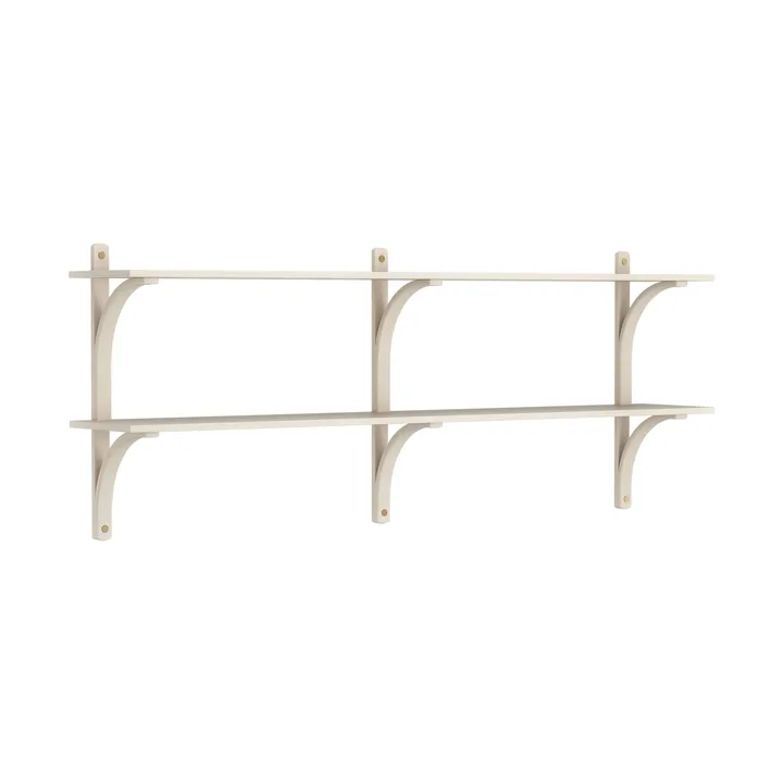Levi wandplank - Witgepigmenteerd essenhout-messing,2 planken,180 cm - Swedese