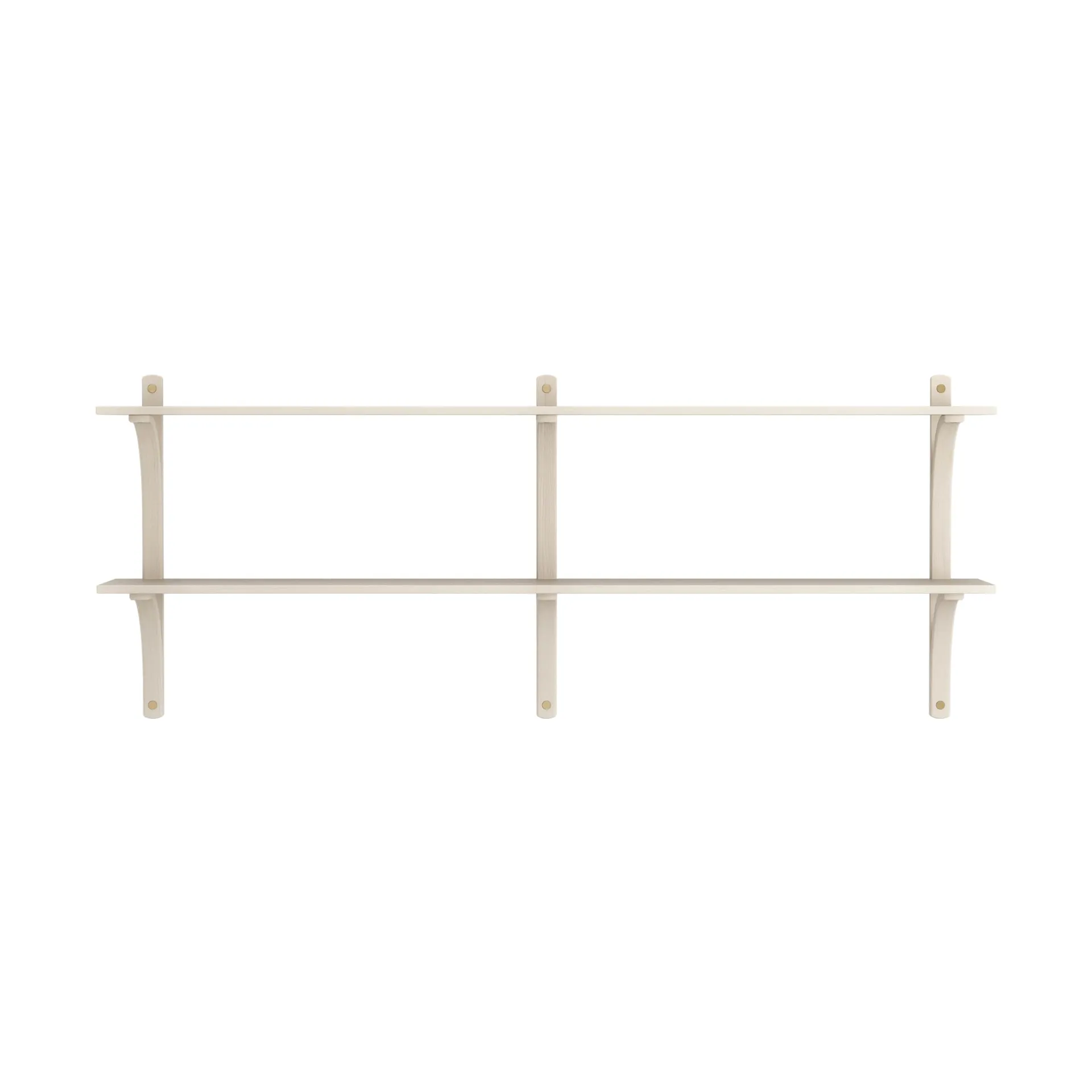 Levi wandplank, Witgepigmenteerd essenhout-messing,2 planken,180 cm Swedese