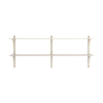 Levi wandplank - Witgepigmenteerd essenhout-messing,2 planken,180 cm - Swedese