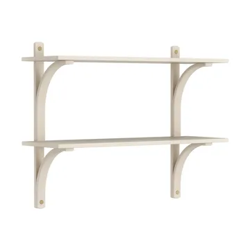 Levi wandplank - Witgepigmenteerd essenhout-messing,2 planken,90 cm - Swedese