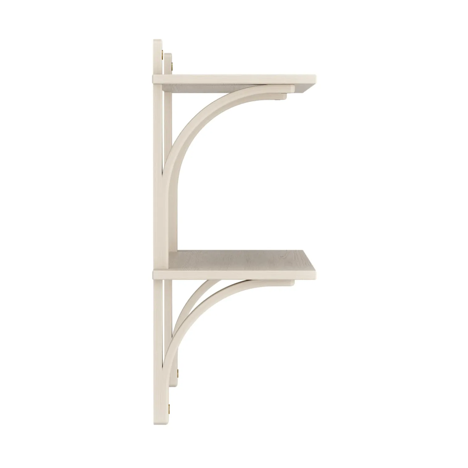 Levi wandplank, Witgepigmenteerd essenhout-messing,2 planken,90 cm Swedese