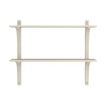 Levi wandplank - Witgepigmenteerd essenhout-messing,2 planken,90 cm - Swedese