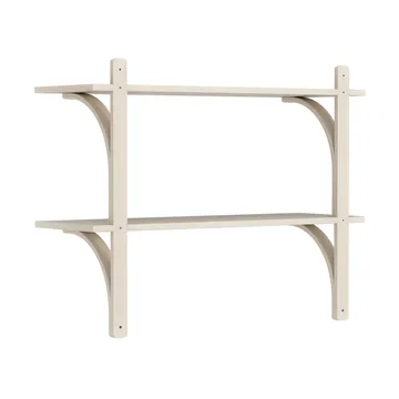 Levi wandplank - Witgepigmenteerd essenhout-messing,2 planken,90 cm - Swedese