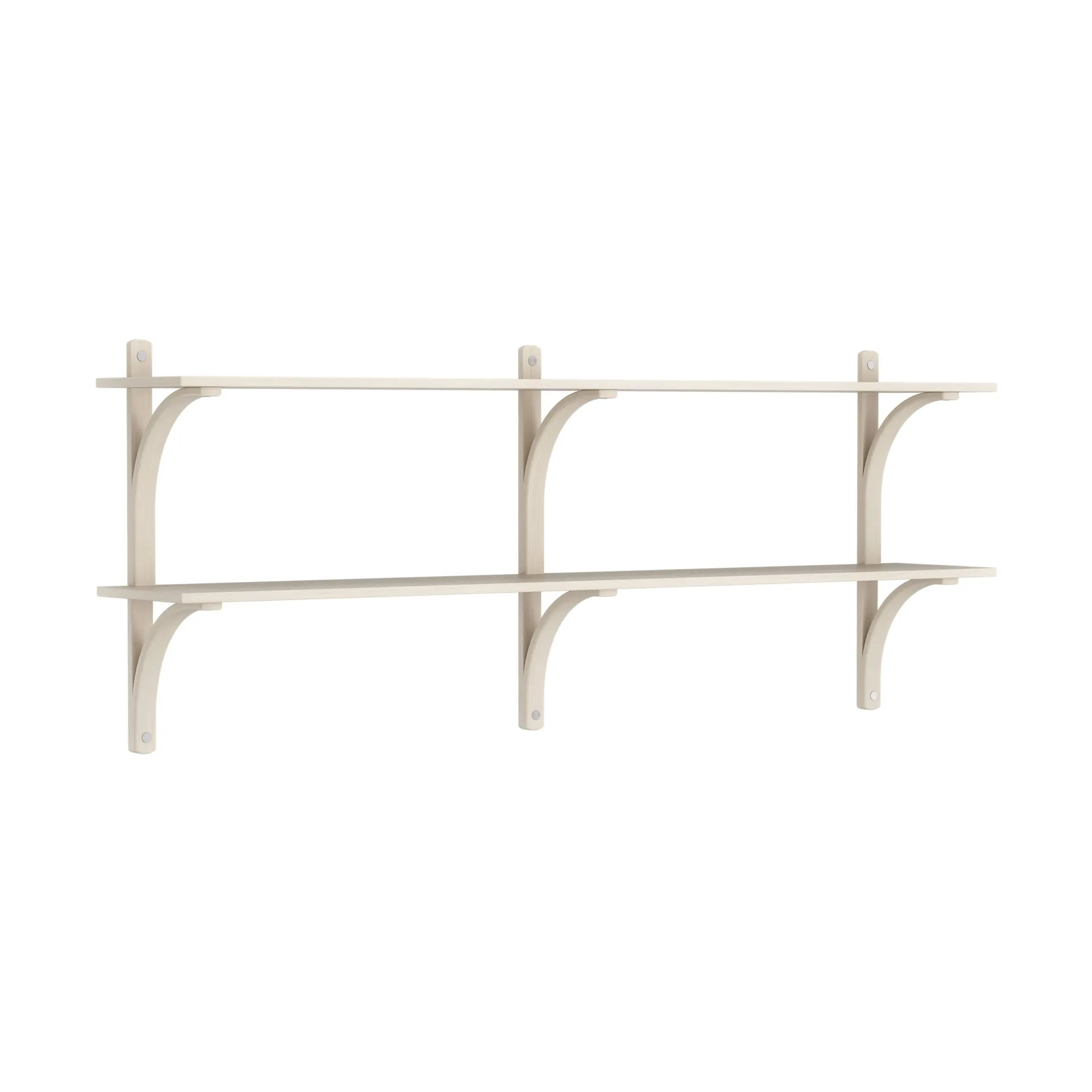 Levi wandplank, Witgepigmenteerd essenhout-roestvrijstaal,2 planken,180 cm Swedese