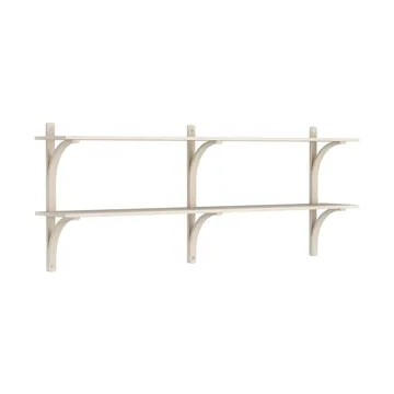 Levi wandplank - Witgepigmenteerd essenhout-roestvrijstaal,2 planken,180 cm - Swedese