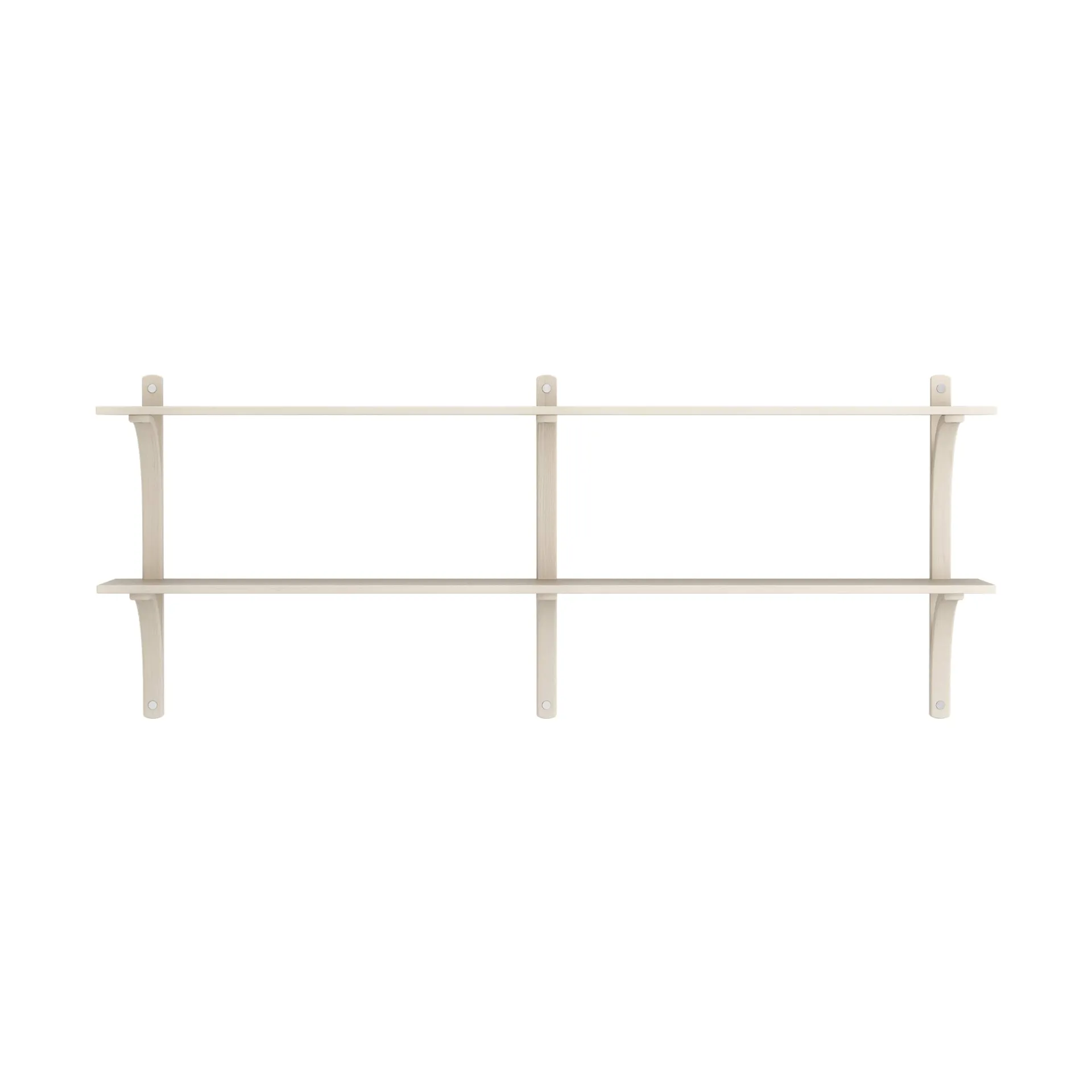 Levi wandplank, Witgepigmenteerd essenhout-roestvrijstaal,2 planken,180 cm Swedese