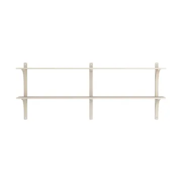 Levi wandplank - Witgepigmenteerd essenhout-roestvrijstaal,2 planken,180 cm - Swedese
