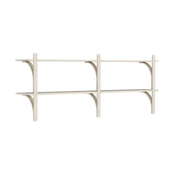 Levi wandplank - Witgepigmenteerd essenhout-roestvrijstaal,2 planken,180 cm - Swedese