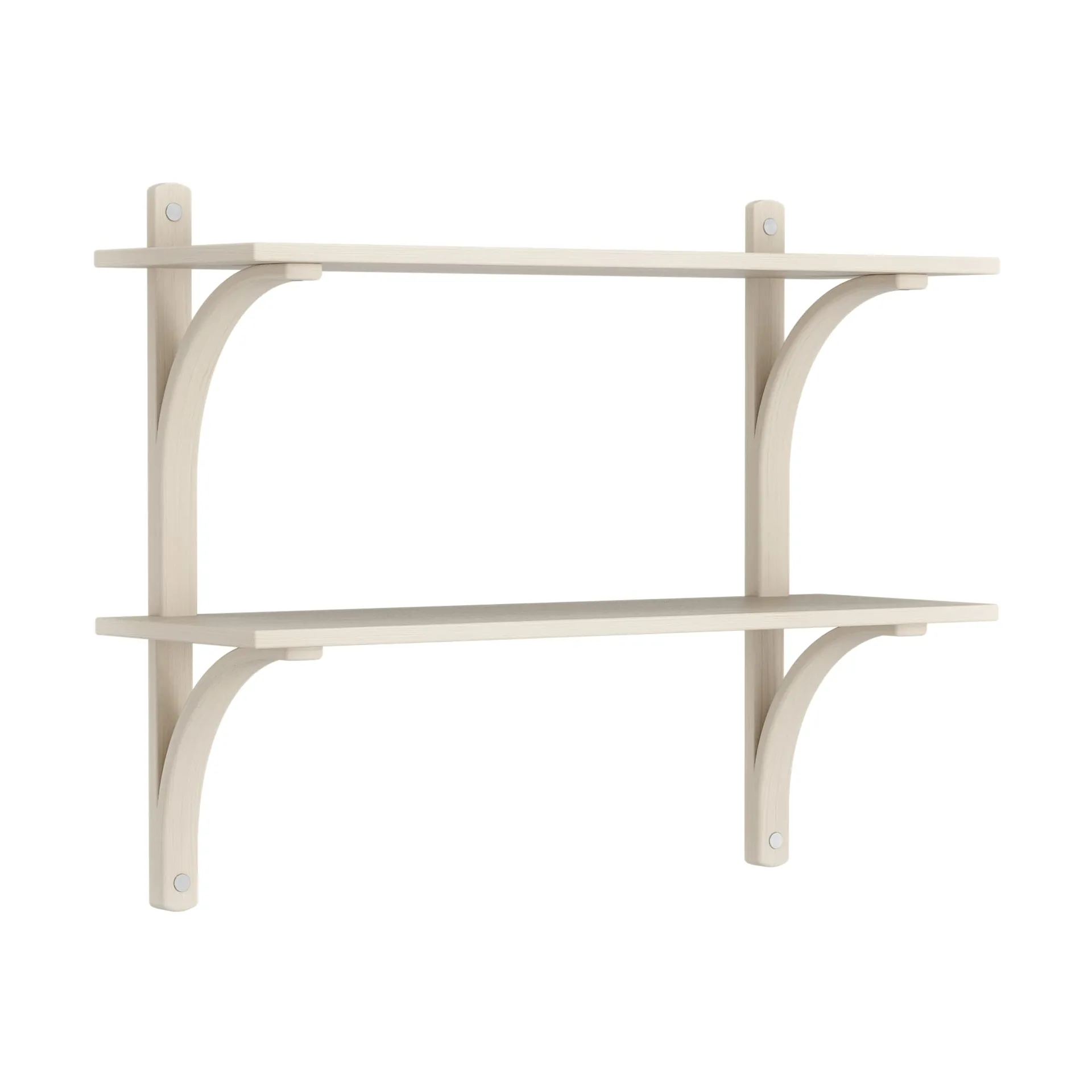 Levi wandplank, Witgepigmenteerd essenhout-roestvrijstaal,2 planken,90 cm Swedese
