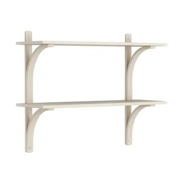 Levi wandplank - Witgepigmenteerd essenhout-roestvrijstaal,2 planken,90 cm - Swedese