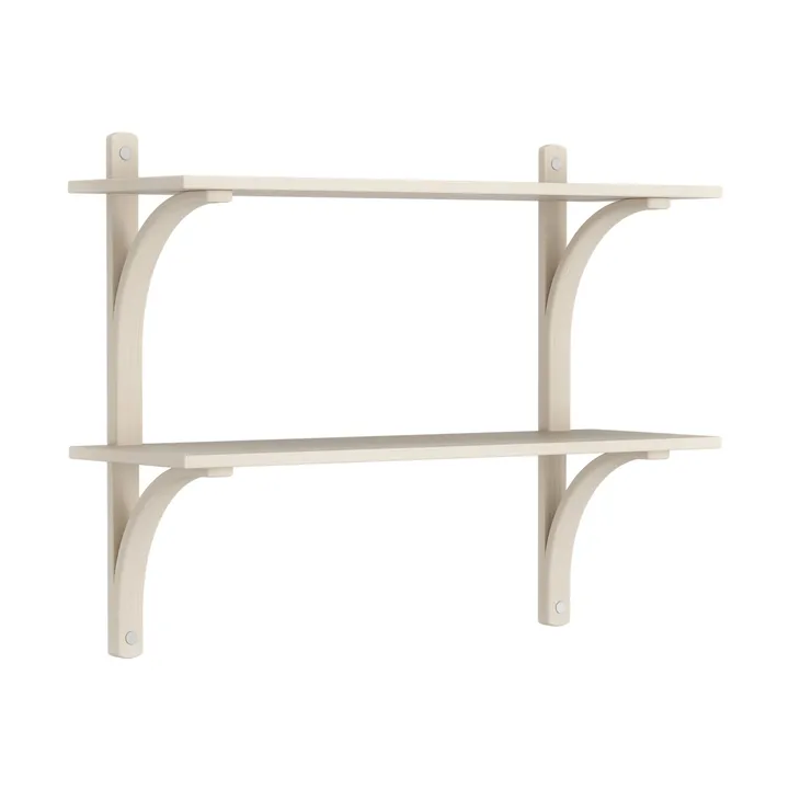 Levi wandplank - Witgepigmenteerd essenhout-roestvrijstaal,2 planken,90 cm - Swedese