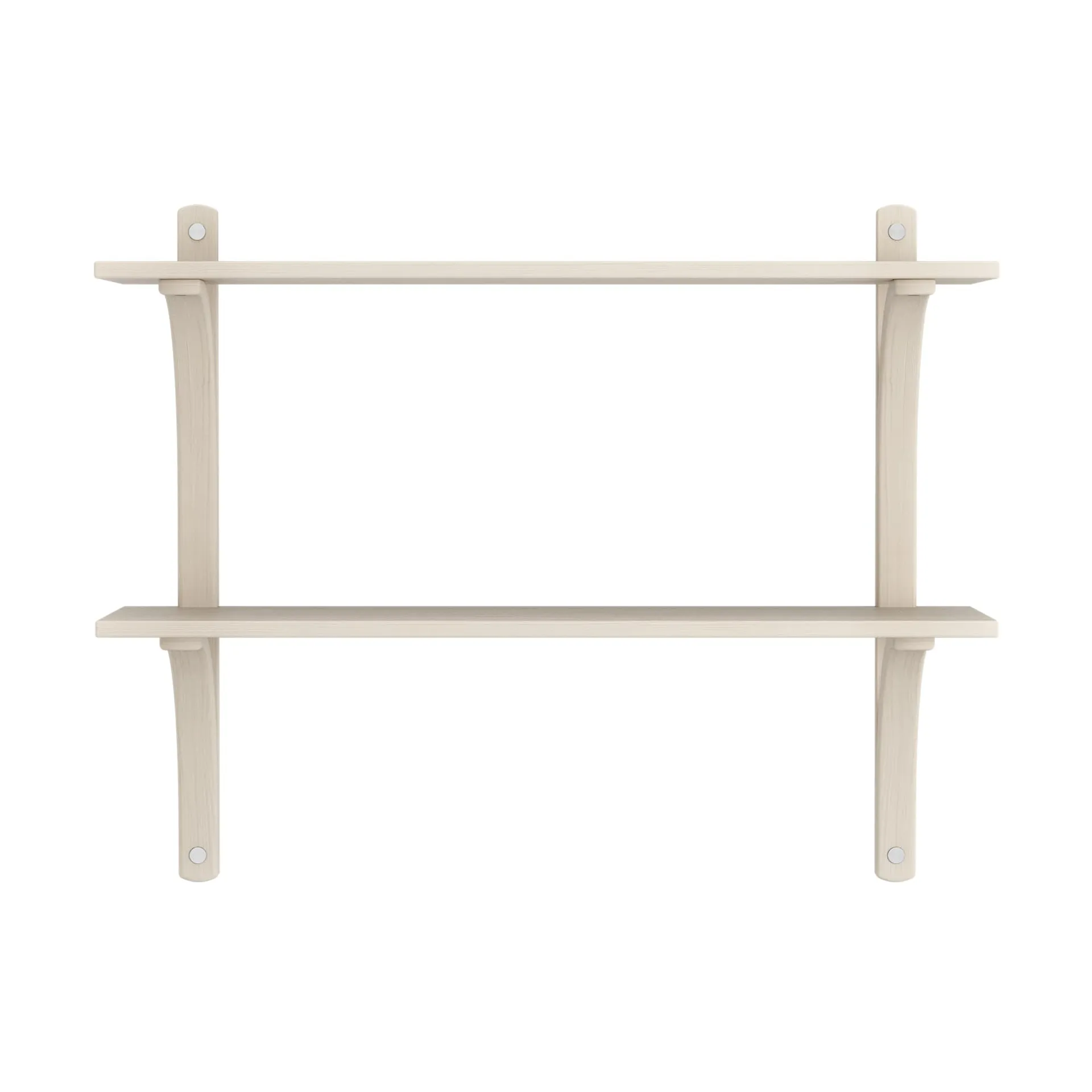 Levi wandplank, Witgepigmenteerd essenhout-roestvrijstaal,2 planken,90 cm Swedese