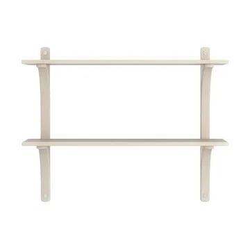 Levi wandplank - Witgepigmenteerd essenhout-roestvrijstaal,2 planken,90 cm - Swedese