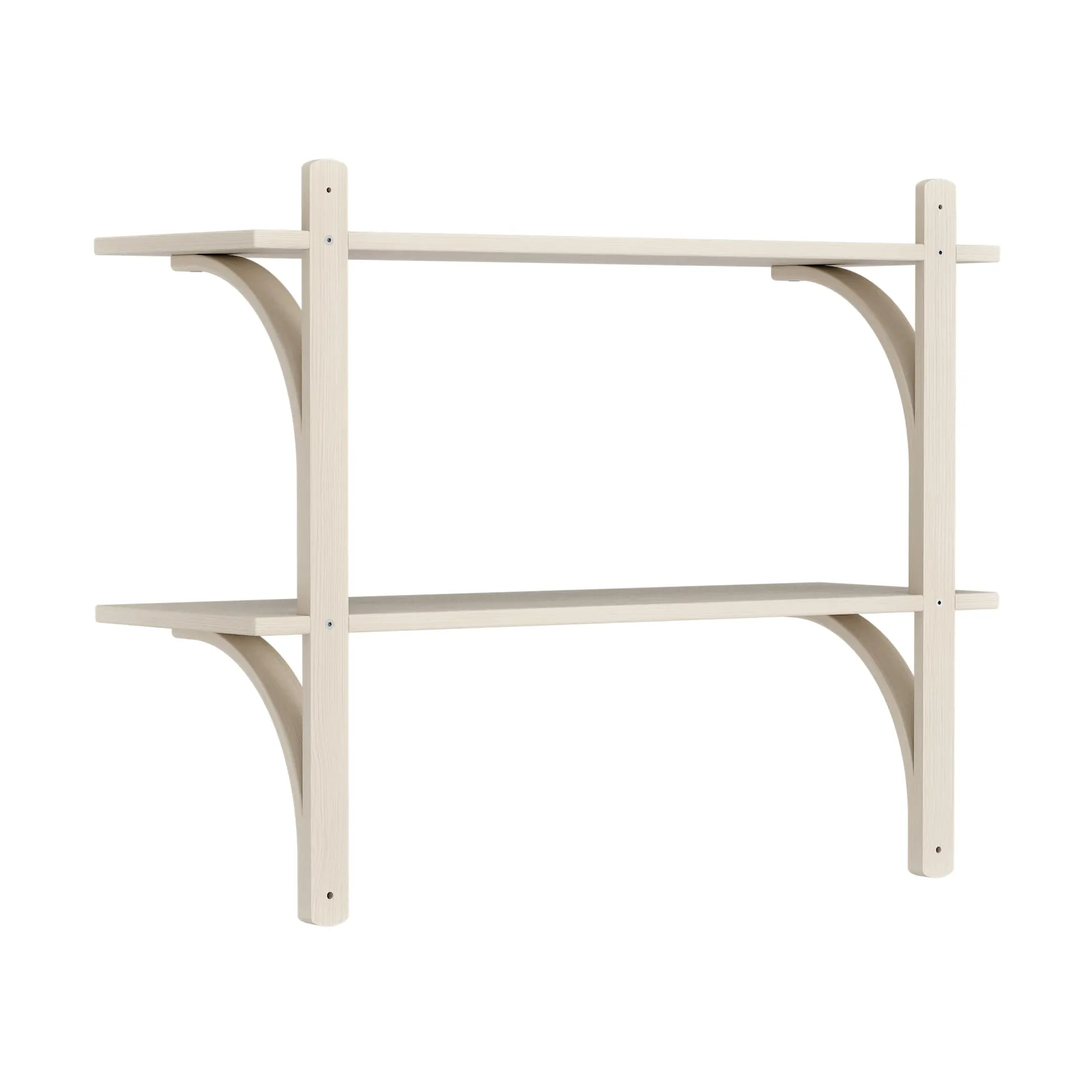 Levi wandplank, Witgepigmenteerd essenhout-roestvrijstaal,2 planken,90 cm Swedese