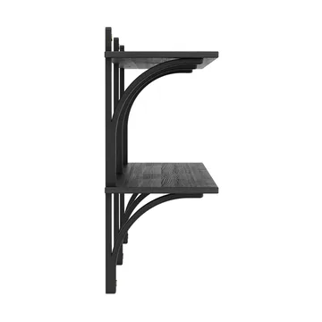 Levi wandplank - Zwart essenhout-messing,2 planken,180 cm - Swedese